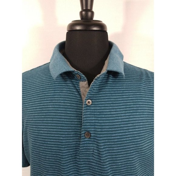 Banana Republic Mens XL Short Sleeve Polo Cotton Blend Summer Casual Light Blue - Picture 3 of 9